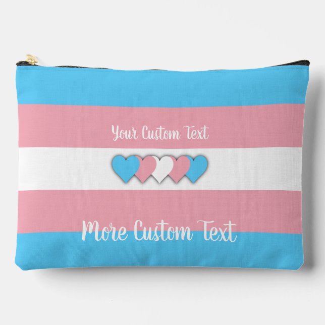 Bolsito Accesorio Grande Transgender pride flag with text (Anverso)