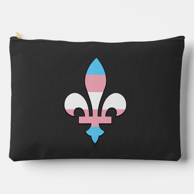 Bolsito Accesorio Grande Transgender pride fleur-de-lis (Anverso)
