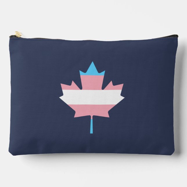 Bolsito Accesorio Grande Transgender pride maple leaf  (Anverso)