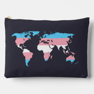 Bolsito Accesorio Grande Transgender pride world map
