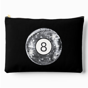 Bolsito Accesorio Grande Trendy Disco 8 Ball Black and Silver Girly