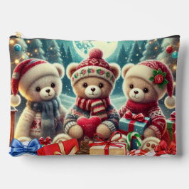 Bolsito Accesorio Grande Tres Cuidados Teddy Bears Feliz Navidad
