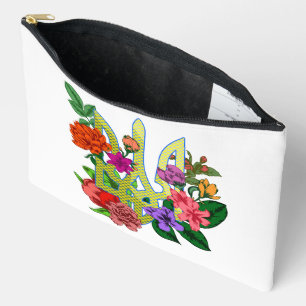 Bolsito Accesorio Grande tridente tryzub de la heráldica ucraniana con flor