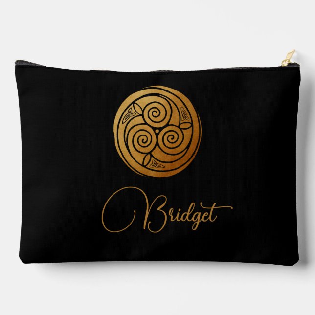 Bolsito Accesorio Grande Triple Celtic Knot Swirl Mandala Personalizada (Reverso )