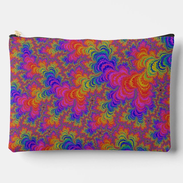Bolsito Accesorio Grande Trippy Funky Bold Vibrante Rainbow Abstrtal (Anverso)