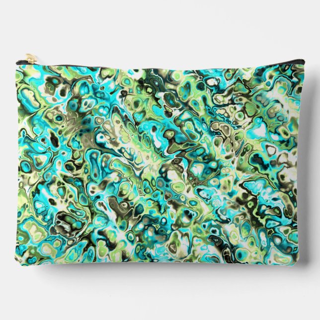 Bolsito Accesorio Grande Trippy Vibrant Groovy Boho Hippie Fracal Marble (Anverso)