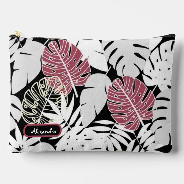 Bolsito Accesorio Grande Tropical leaves bold exotic modern edgy botanical (Anverso)