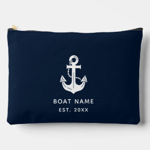Bolsito Accesorio Grande Tu nombre de barco Ancla Azul
