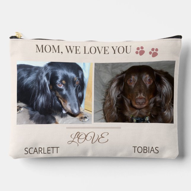 Bolsito Accesorio Grande Two Paws Carry Love to Mom (Anverso)
