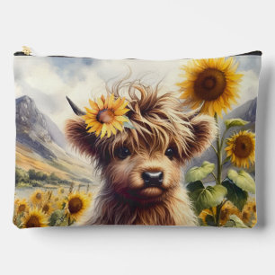 Bolsito Accesorio Grande Vaca Cuta De La Región Autónoma Con Sunflower