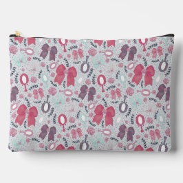 Bolsito Accesorio Grande Vacas y Rosas grisáceos románticos