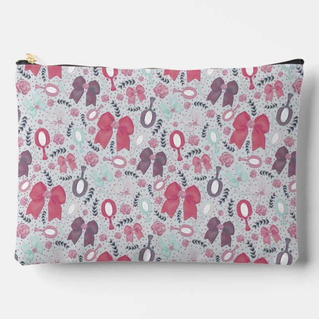 Bolsito Accesorio Grande Vacas y Rosas grisáceos románticos (Anverso)