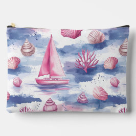 BOLSITO ACCESORIO GRANDE VELEROS DE ACUARELA ROSA Y AZUL