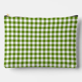Bolsito Accesorio Grande Verde Aguacate Cuadros Gingham Color Retro