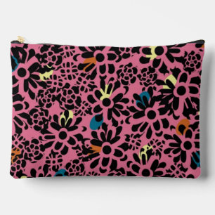 Bolsito Accesorio Grande Vibrant Leopard Print Inspired Floral Pattern 