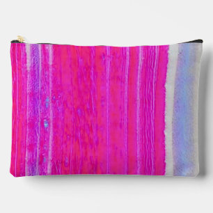 Bolsito Accesorio Grande Vibrante Resumen de rayas rosadas y moradas arte