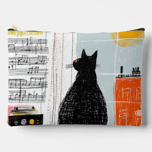 Bolsito Accesorio Grande Vinilo Gato Negro High Rise Live Set