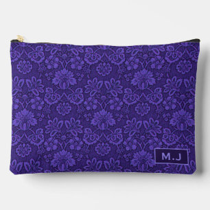 Bolsito Accesorio Grande Violeta Damask Vintage Elegante Monogramado
