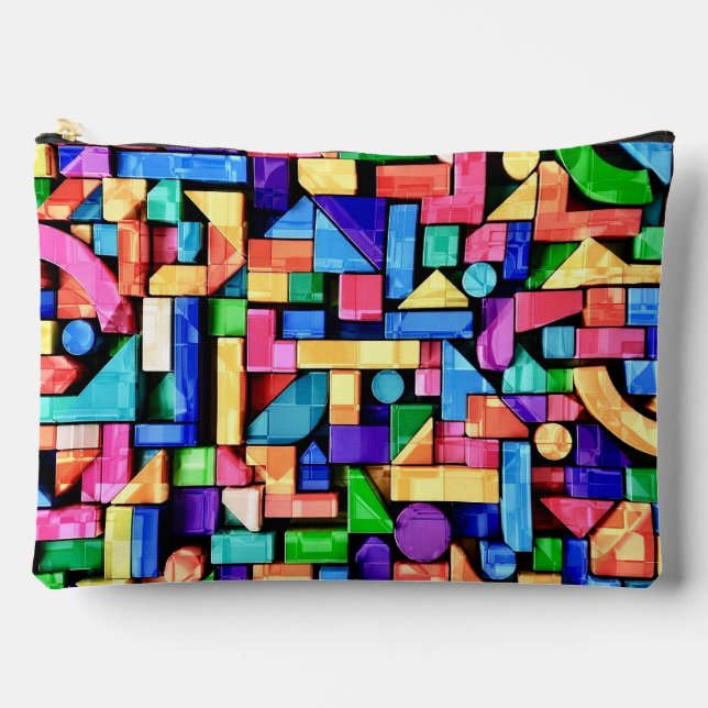 Bolsito Accesorio Grande Vivid Geometric Flow (Anverso)