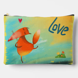 Bolsito Accesorio Grande Watercolor artesanal Funny Fox