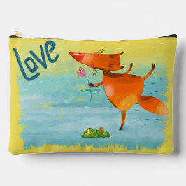 Bolsito Accesorio Grande Watercolor artesanal Funny Fox