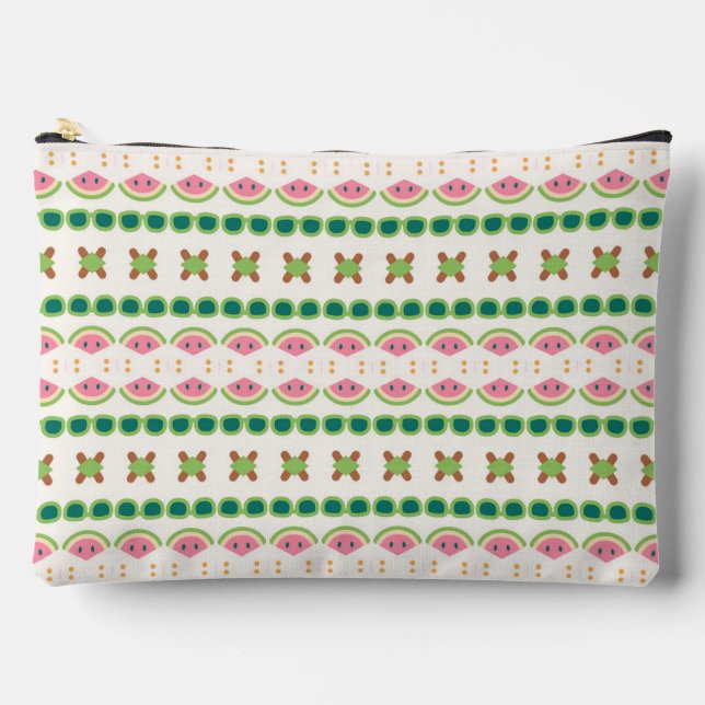 Bolsito Accesorio Grande Watermelon-inspired geometric stripe pattern (Anverso)
