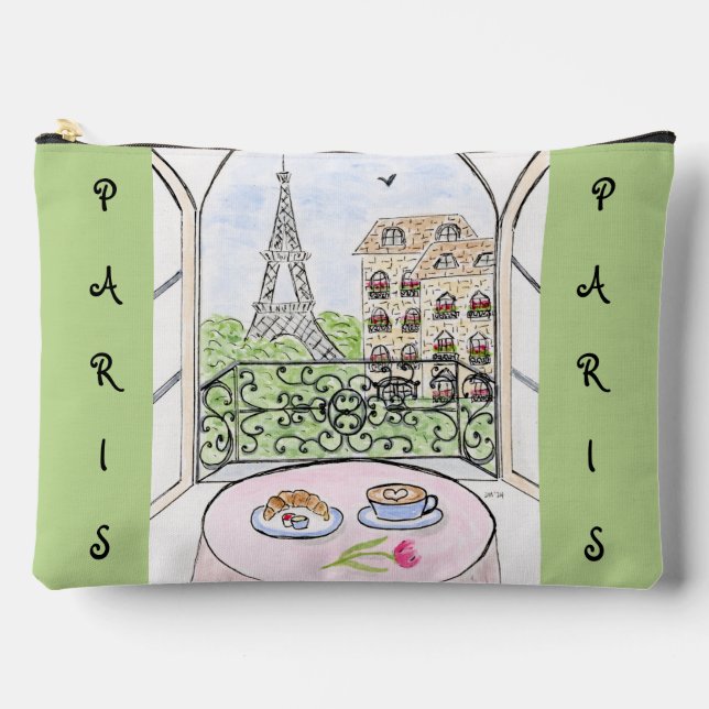 Bolsito Accesorio Grande Whimsical Paris and Eiffel Tower  (Anverso)