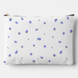 Bolsito Accesorio Grande White Japanese Gentian Floral Pattern
