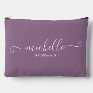 Bolsito Accesorio Grande Wisteria mínima Púrpura Bridesmaid Personalizada