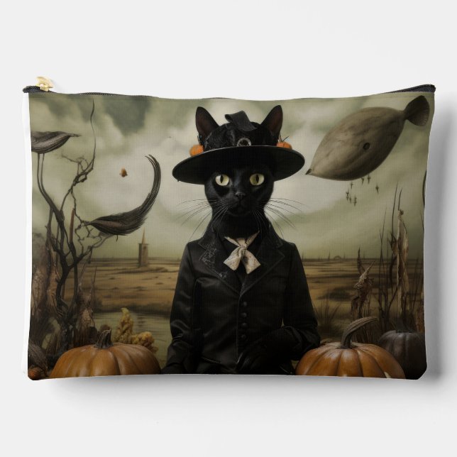 Bolsito Accesorio Grande Witch Cat with Pumpkins  (Anverso)