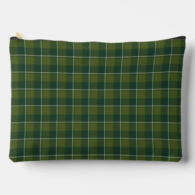 Bolsito Accesorio Grande Woodland and Evergreen Plaid Dark Green (Anverso)