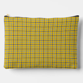 Bolsito Accesorio Grande Yellow Blue Plaid Classic Pattern Retro