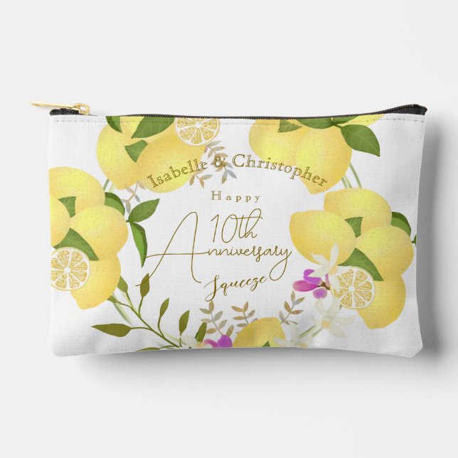 Bolsito Accesorio Pequeño 10th Wedding Anniversary Summer Lemon Squeeze  (Anverso)