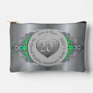 Bolsito Accesorio Pequeño 20.º aniversario de Bodas de Esmeralda y Platino
