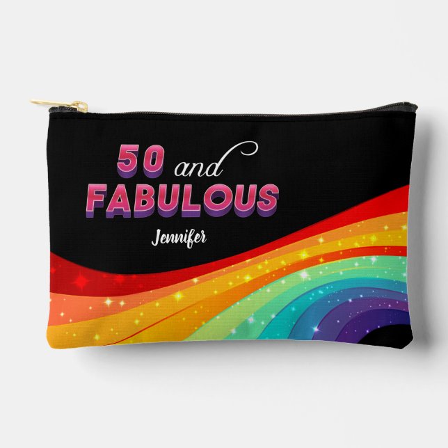Bolsito Accesorio Pequeño 50 y fabulosa espuma arcoiris 50 cumpleaños (Anverso)
