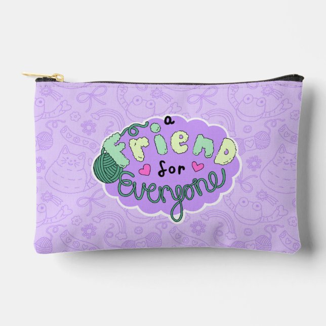 Bolsito Accesorio Pequeño "A Friend for Everyone" Lavender pouch (Anverso)