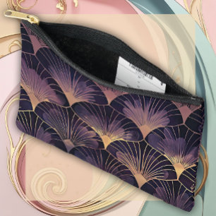 Bolsito Accesorio Pequeño Abanicos Art Deco Elegantes en Púrpura