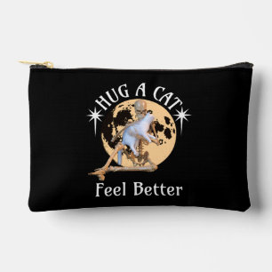 Bolsito Accesorio Pequeño Abrazo de gato a la luz de la luna Esqueleto Humor