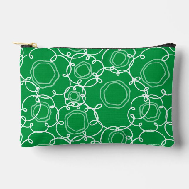 Bolsito Accesorio Pequeño Abstract Floral Matrix (Green) Fine Art (Anverso)