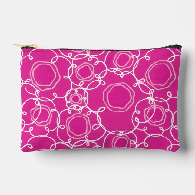 Bolsito Accesorio Pequeño Abstract Floral Matrix (Hot Pink) Fine Art (Anverso)