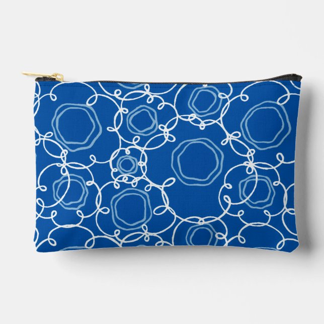 Bolsito Accesorio Pequeño Abstract Floral Matrix (Royal Blue) Fine Art (Anverso)
