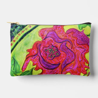 Bolsito Accesorio Pequeño Abstract Rose Art Zip Pouch-Original Painting Bag