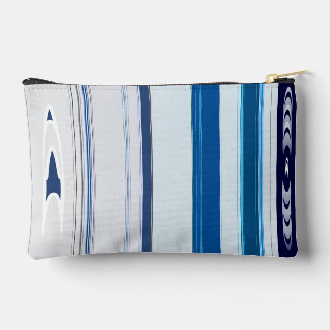 Bolsito Accesorio Pequeño Abstract Symphony in Blue 5 (Vertical Lines) (Reverso )