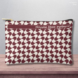 Bolsito Accesorio Pequeño Abstract Waves Red and White with Text