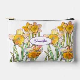 Bolsito Accesorio Pequeño Abstract Yellow Daffodil Flower Watercolor Girls