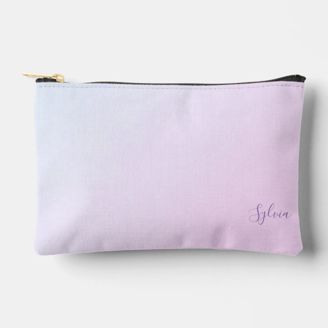 Bolsito Accesorio Pequeño Abstracto azul claro a naranja rosado Grunge con n (Anverso)