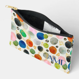 Bolsito Accesorio Pequeño Abstrato acuarela Purpurina de oro arte + monogram