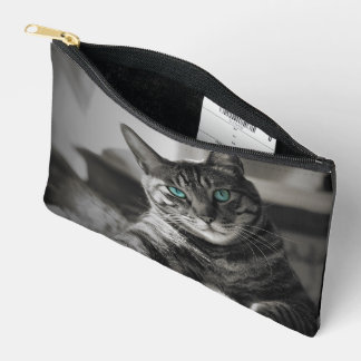 Bolsito Accesorio Pequeño Accesorio con Cierre de Arte de Gato con Mirada Si