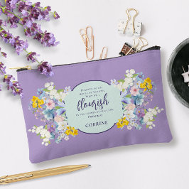 Bolsito Accesorio Pequeño Acuarela Primavera Flores Biblia Verse Personaliza