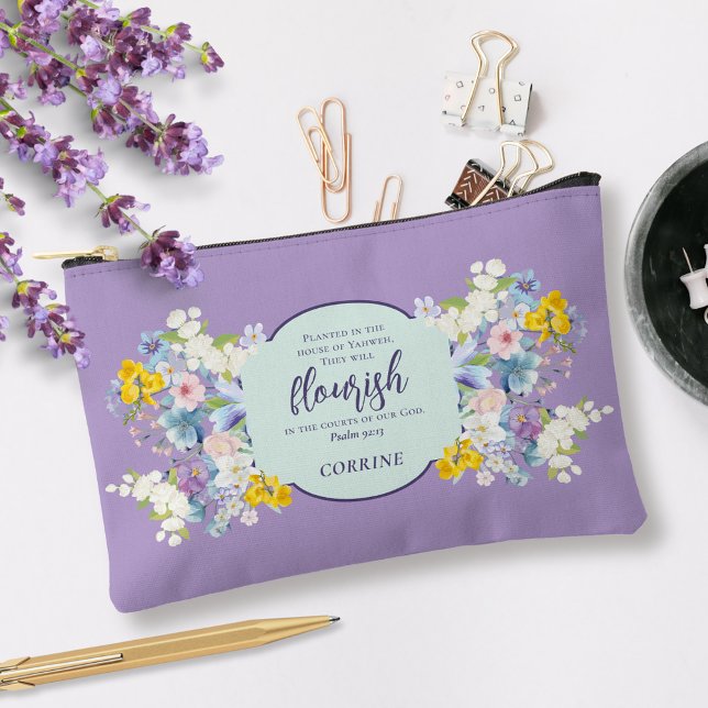 Bolsito Accesorio Pequeño Acuarela Primavera Flores Biblia Verse Personaliza (Subido por el creador)